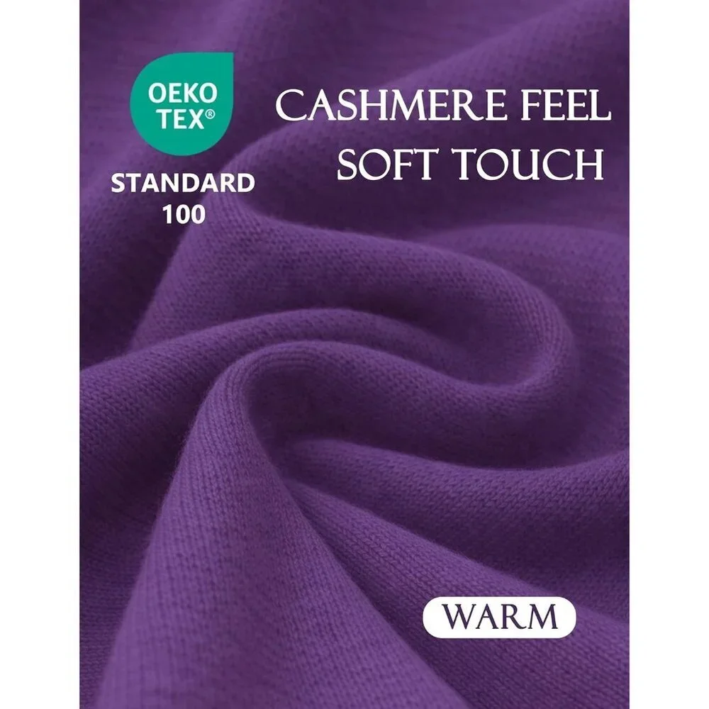 Women's Purple Elegant Open Poncho Sweater For Spring Fall Winter Shawl Wraps